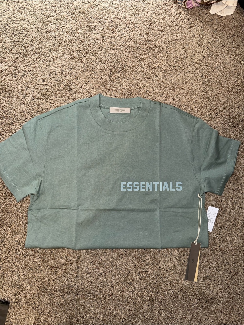 Essentials Sage Green Logo T-Shirt
